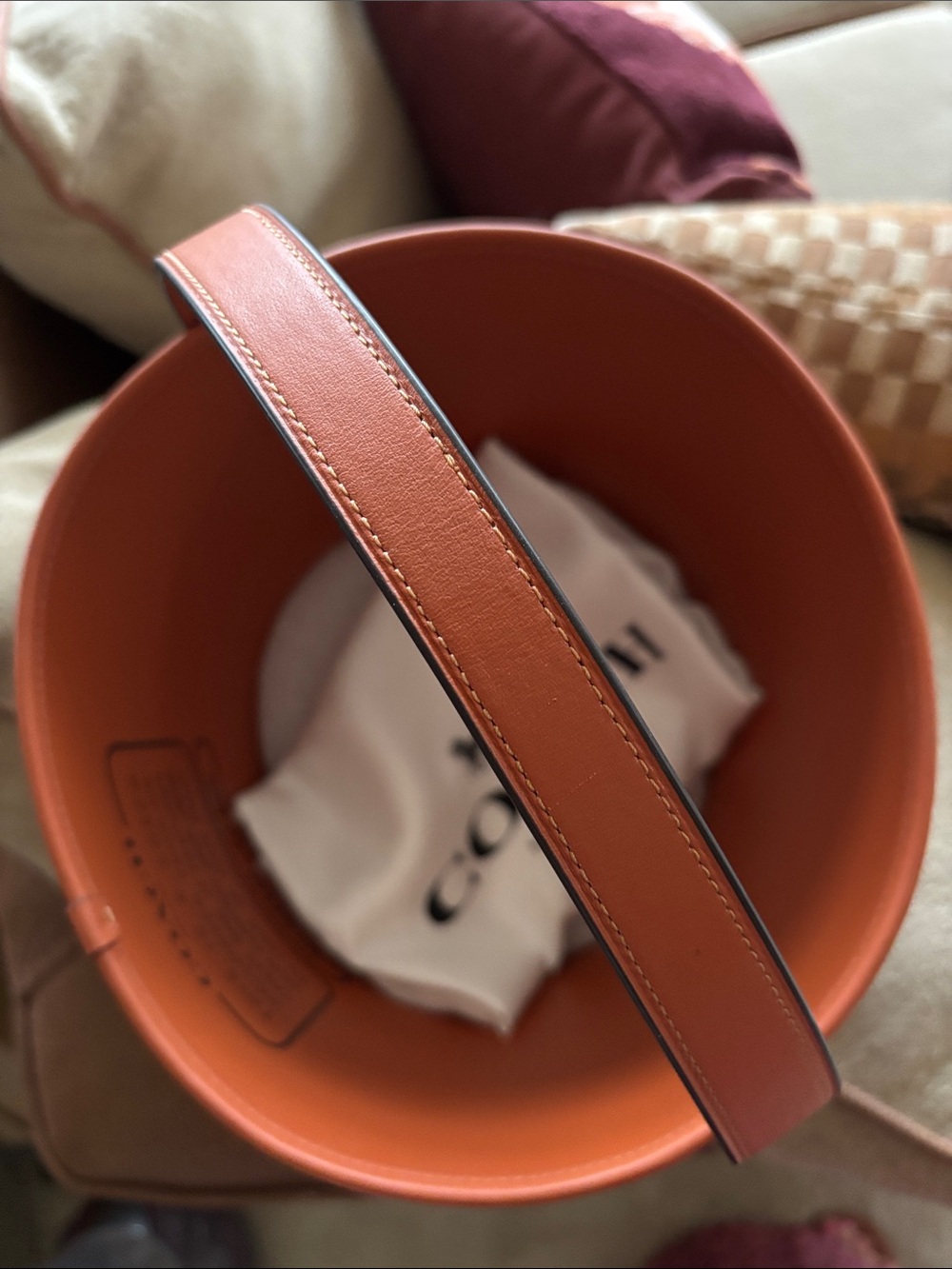 Coach CUSTOM Trick Or Treat Bucket Halloween Cotton Leather Jack-o'-lantern Tote - Picture 13 of 14